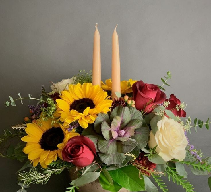 Autumn Harvest Moon Centerpiece Island Floral Shop