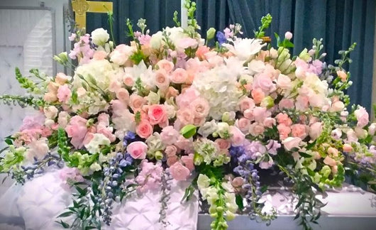 Sympathy Blush Memories Casket Adornment