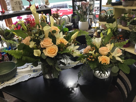 Peaches & Cream Floral Set/ Occasional or Sympathy