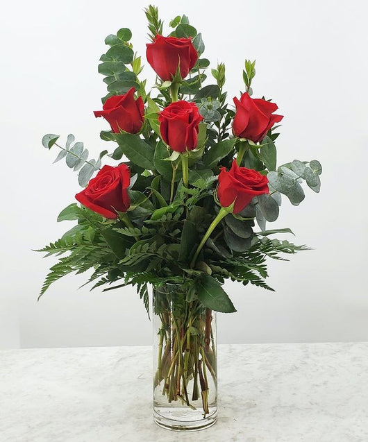 Valentines Red Rose Half Dozen Classic